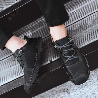 Hand Stitching Large Size Men's Casual Leather Shoes